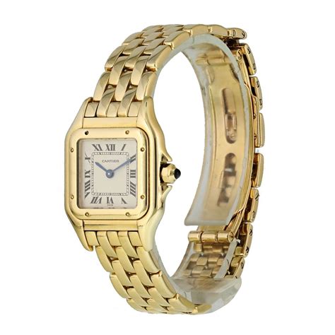 cartier gold watch second hand|cartier 18k gold ladies watches.